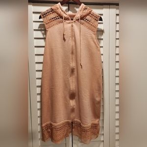 Pink sleeveless cover up